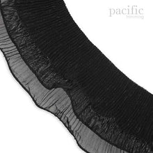 Load image into Gallery viewer, 3.5 Inch 3-Layers Wired Pleat Trim Black
