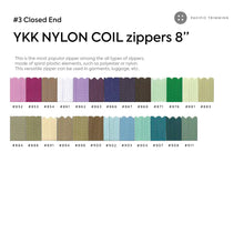 Load image into Gallery viewer, YKK #3 Closed end Nylon Coil Zipper 8&quot;

