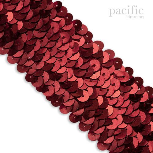 1.25 Inch 3-Row Stretch Sequins Red