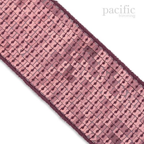 Square Sequin Trim Multiple Sizes Rose Pink