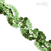 Load image into Gallery viewer, 1 Inch Sequin Scroll Trim Green
