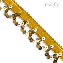Load image into Gallery viewer, 0.75 Inch Stretch Sequin Trim Gold
