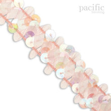 Load image into Gallery viewer, 0.75 Inch Stretchable Sequin/Ribbon Trim Light Pink
