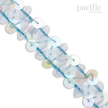 Load image into Gallery viewer, 0.75 Inch Stretchable Sequin/Ribbon Trim Light Blue
