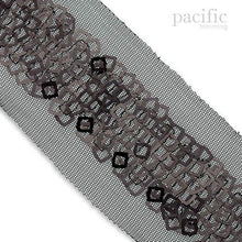 Load image into Gallery viewer, 60mm Square Sequin Border Black
