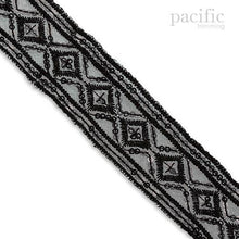 Load image into Gallery viewer, 1.38 Inch Sequin Diamond Pattern Trim Black
