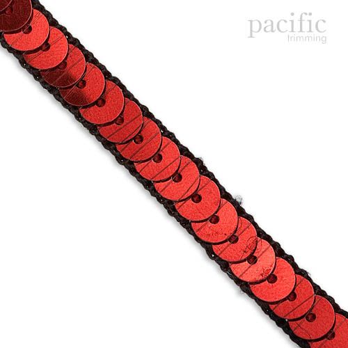 0.25 Inch 1-Row Sequin Tape Black/Red