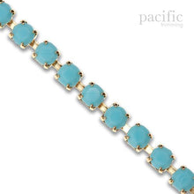 Load image into Gallery viewer, Rhinestone Chain Gold Base Turquoise Stone
