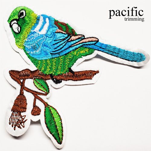 4.25 Inch Embroidery Parrot Patch Iron On Patch Green/Blue