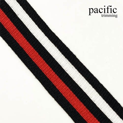 1.13 Inch Black/White/Red Stripe