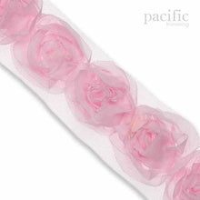 Load image into Gallery viewer, 1.75 Inch Rosette Trim Pink
