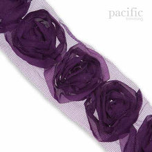 Load image into Gallery viewer, 1.75 Inch Rosette Trim Purple
