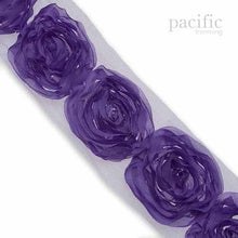 Load image into Gallery viewer, 2.75 Inch Rosette Trim Purple
