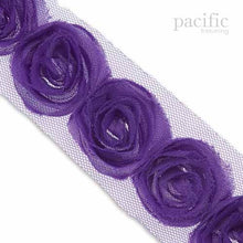 Load image into Gallery viewer, 1.5 Inch Rosette Trim Purple

