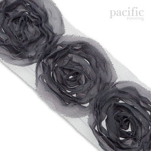 Load image into Gallery viewer, 2.25 Inch Rosette with Silver Trim Gray
