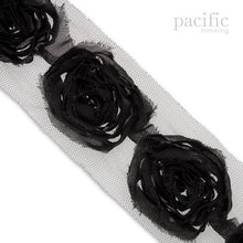 Load image into Gallery viewer, 2.25 Inch Rosette with Silver Trim Black
