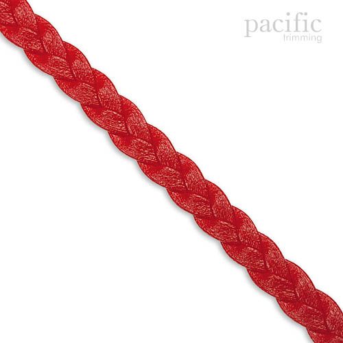 5mm 3-Ply Flat Braided Leather Cord Red