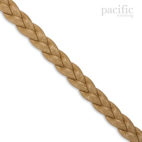 5mm 3-Ply Flat Braided Leather Cord Tan