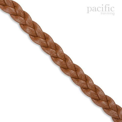 5mm 3-Ply Flat Braided Leather Cord Brown