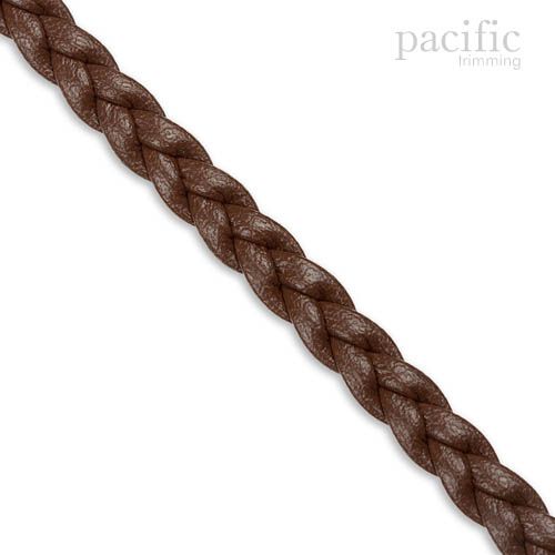 5mm 3-Ply Flat Braided Leather Cord Dark Brown