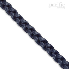 Load image into Gallery viewer, 5mm 3-Ply Flat Braided Leather Cord Navy
