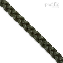 Load image into Gallery viewer, 5mm 3-Ply Flat Braided Leather Cord Dark Green
