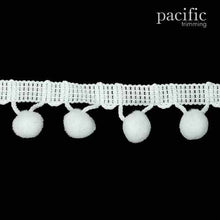 Load image into Gallery viewer, 0.38 Inch Pom Pom Fringe White
