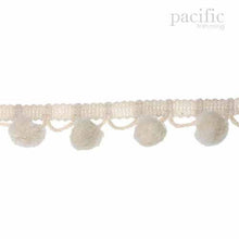 Load image into Gallery viewer, 0.38 Inch Pom Pom Fringe Ivory
