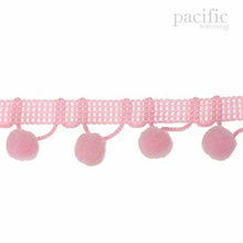Load image into Gallery viewer, 0.38 Inch Pom Pom Fringe Baby Pink
