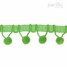 Load image into Gallery viewer, 0.38 Inch Pom Pom Fringe Green
