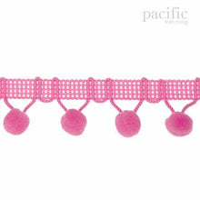 Load image into Gallery viewer, 0.38 Inch Pom Pom Fringe Pink
