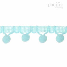 Load image into Gallery viewer, 0.38 Inch Pom Pom Fringe Baby Blue

