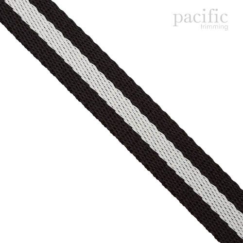 20mm Striped Polyester Webbing Black/White
