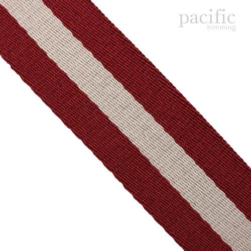 1.5 Inch Striped Webbing Red/Ivory