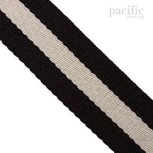 Load image into Gallery viewer, 1.5 Inch Striped Webbing Black/Ivory
