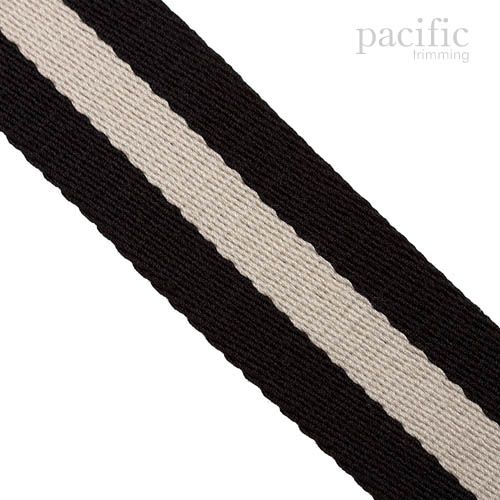 1.5 Inch Striped Webbing Black/Ivory