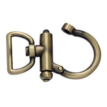 Load image into Gallery viewer, 1 Inch Open Swivel Snap Shiny Antique Brass
