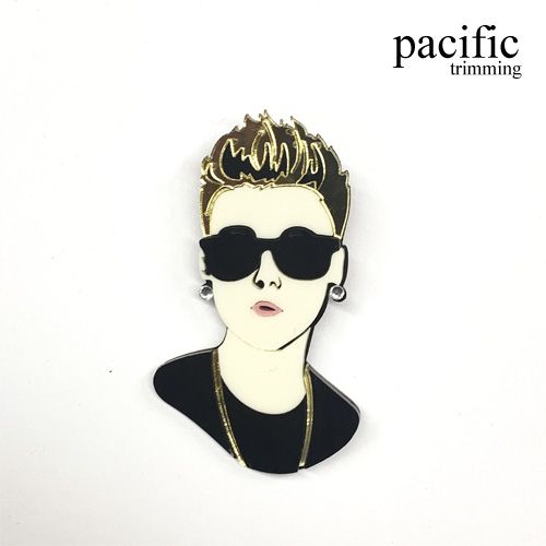 3 Inch Acrylic Justin Bieber Patch Black/Ivory