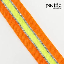 Load image into Gallery viewer, 1.38 Inch Neon Orange Stripe Neon Yellow/Silver
