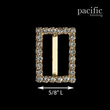 Load image into Gallery viewer, 0.63 Inch Rectangle Rhinestone Slider Gold
