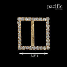 Load image into Gallery viewer, 0.63 Inch Square Rhinestone Slider Gold
