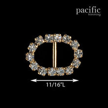 Load image into Gallery viewer, 7.9mm Mini Oval Rhinestone Slider Gold

