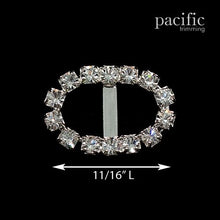 Load image into Gallery viewer, 7.9mm Mini Oval Rhinestone Slider Silver
