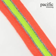 Load image into Gallery viewer, 1.38 Inch Neon Pink Stripe Neon Yellow/Silver
