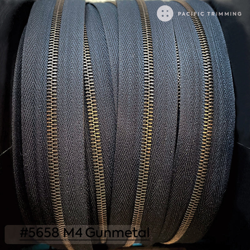 *Stock Clearance Sale* riri Zipper Continuous Chain M4 #5658 Tape with Gunmetal Teeth - Pacific Trimming