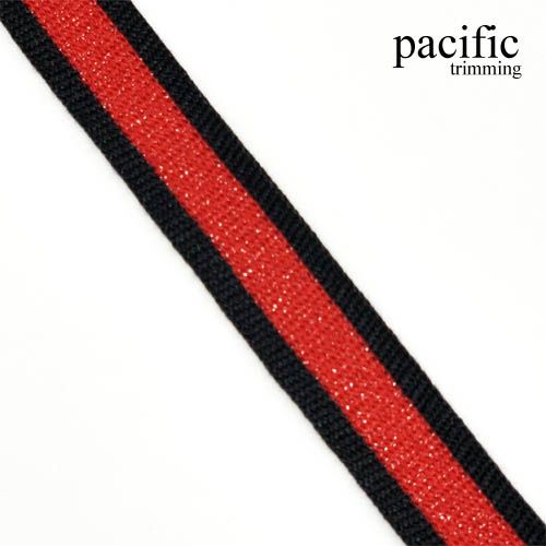0.75 Inch Red and Black Striped Tape