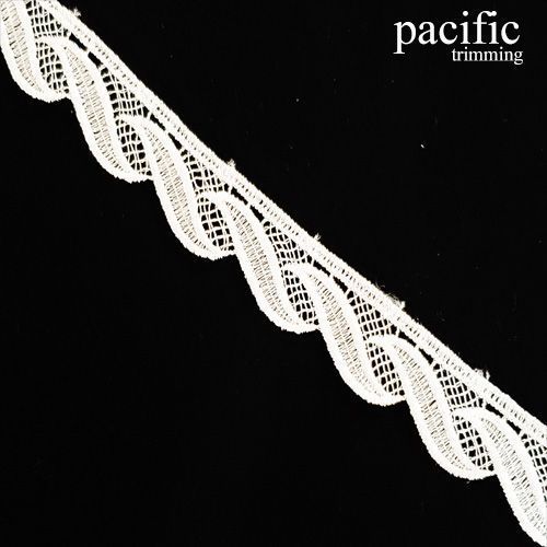 0.63 Inch Polyester Lace Trim White