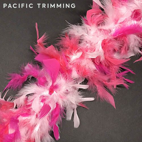 Colorful Chandelle Boa Feather Trim Pink