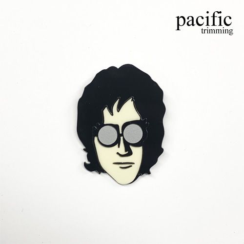 2.75 Inch Acrylic John Lennon Patch Black/Ivory