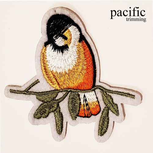 2.63 Inch Embroidery Bird Patch Iron On Black/Yellow/Orange